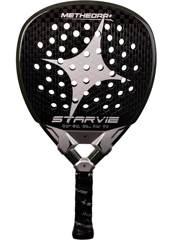 StarVie Metheora+ 2027 padel racket, teardrop shape, 12K carbon face