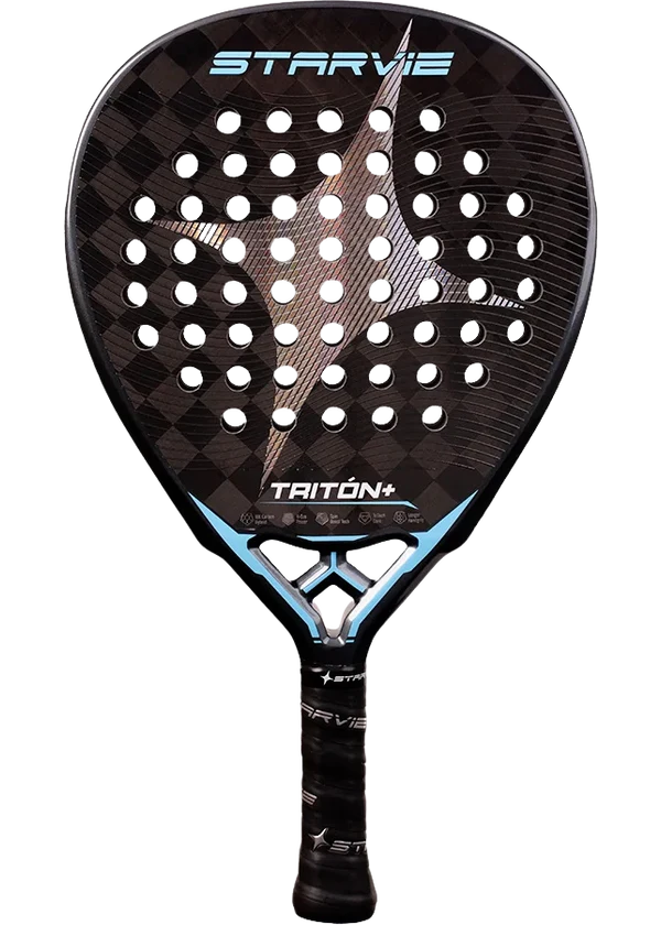 Pala de pádel StarVie Tritón Power+ 2027, forma diamante, carbono 18K híbrido