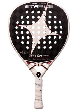 Pala de pádel StarVie Tritón T-One 2027, forma diamante, carbono 18K híbrido
